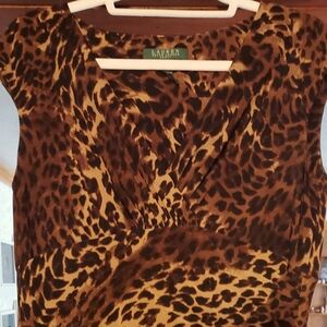 LRL Beautiful forever in style, classic animal print, alluring dress!
